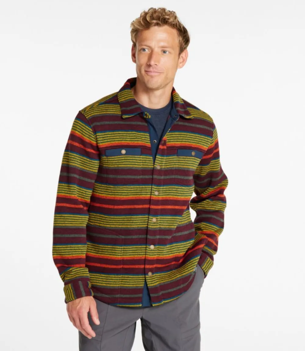 "Men's Bean's Sweater Fleece Shirt Jac, Print"-L.L.Bean Online