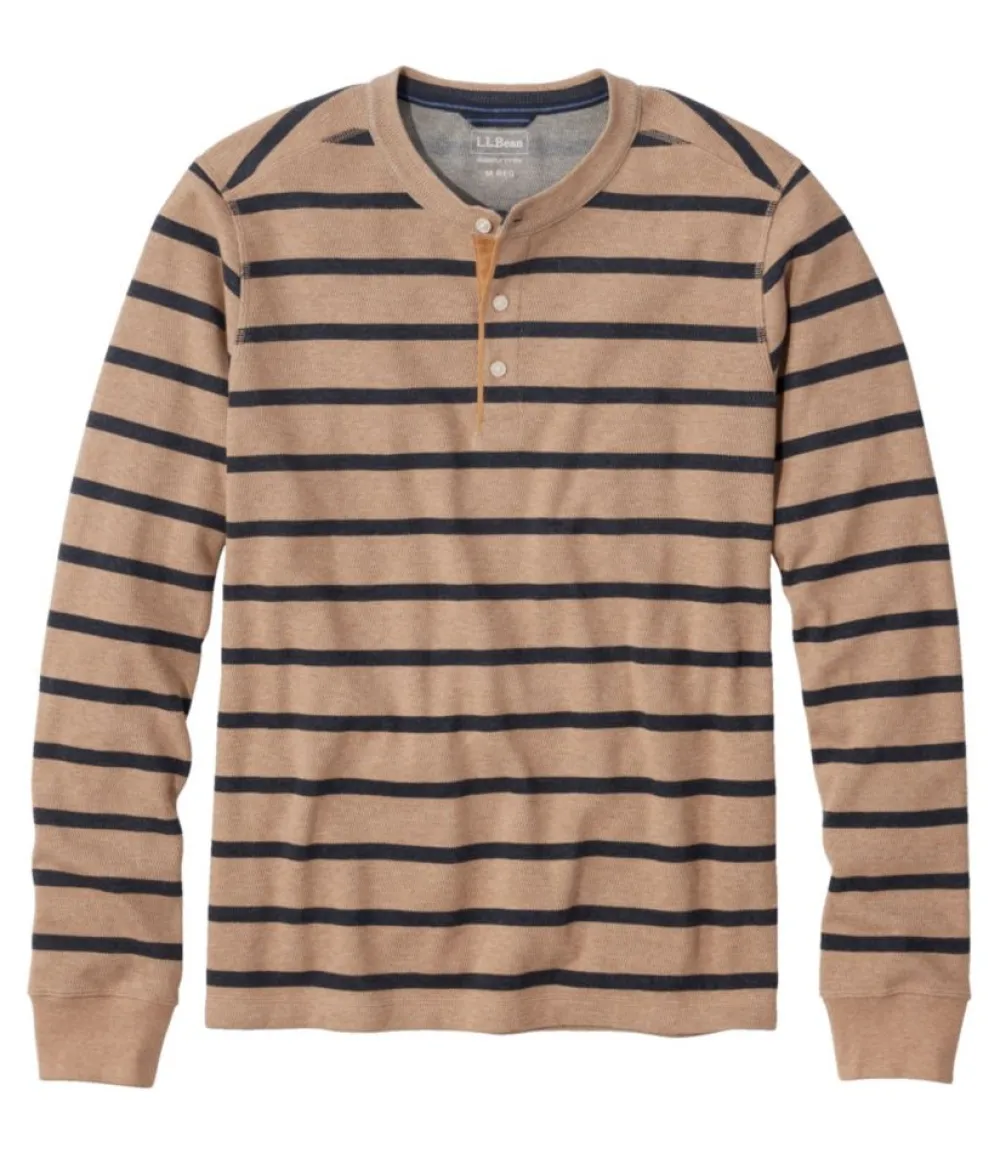 "Men's Bean's Vintage Soft Knit Henley, Stripe"-L.L.Bean Flash Sale