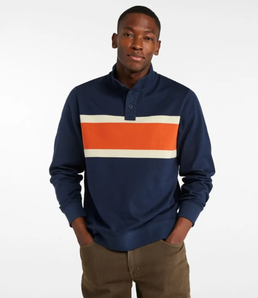 "Men's Bean's Vintage Soft Rugby, Mockneck, Chest Stripe"-L.L.Bean Flash Sale