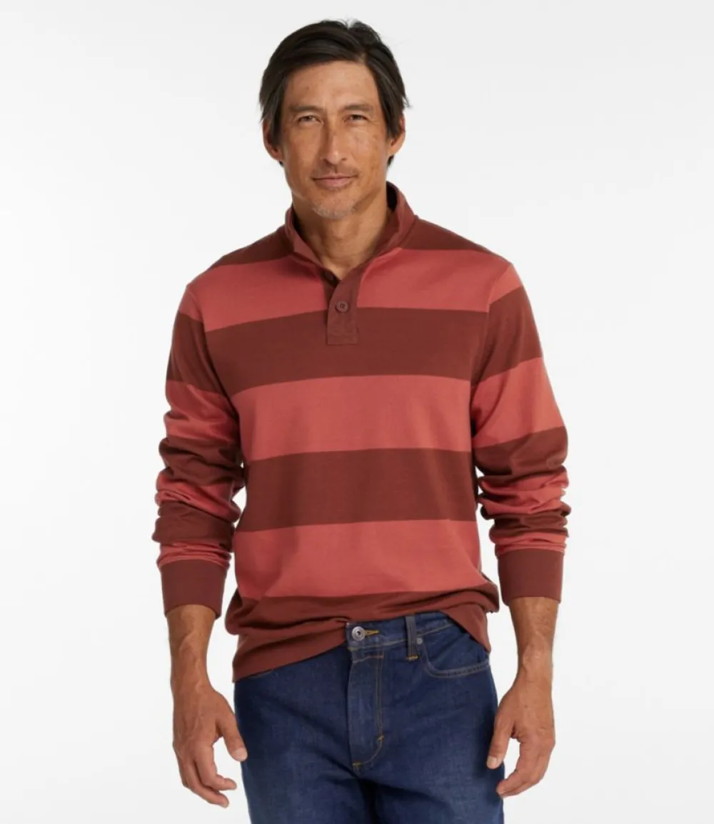 "Men's Bean's Vintage Soft Rugby, Mockneck, Stripe"-L.L.Bean Outlet