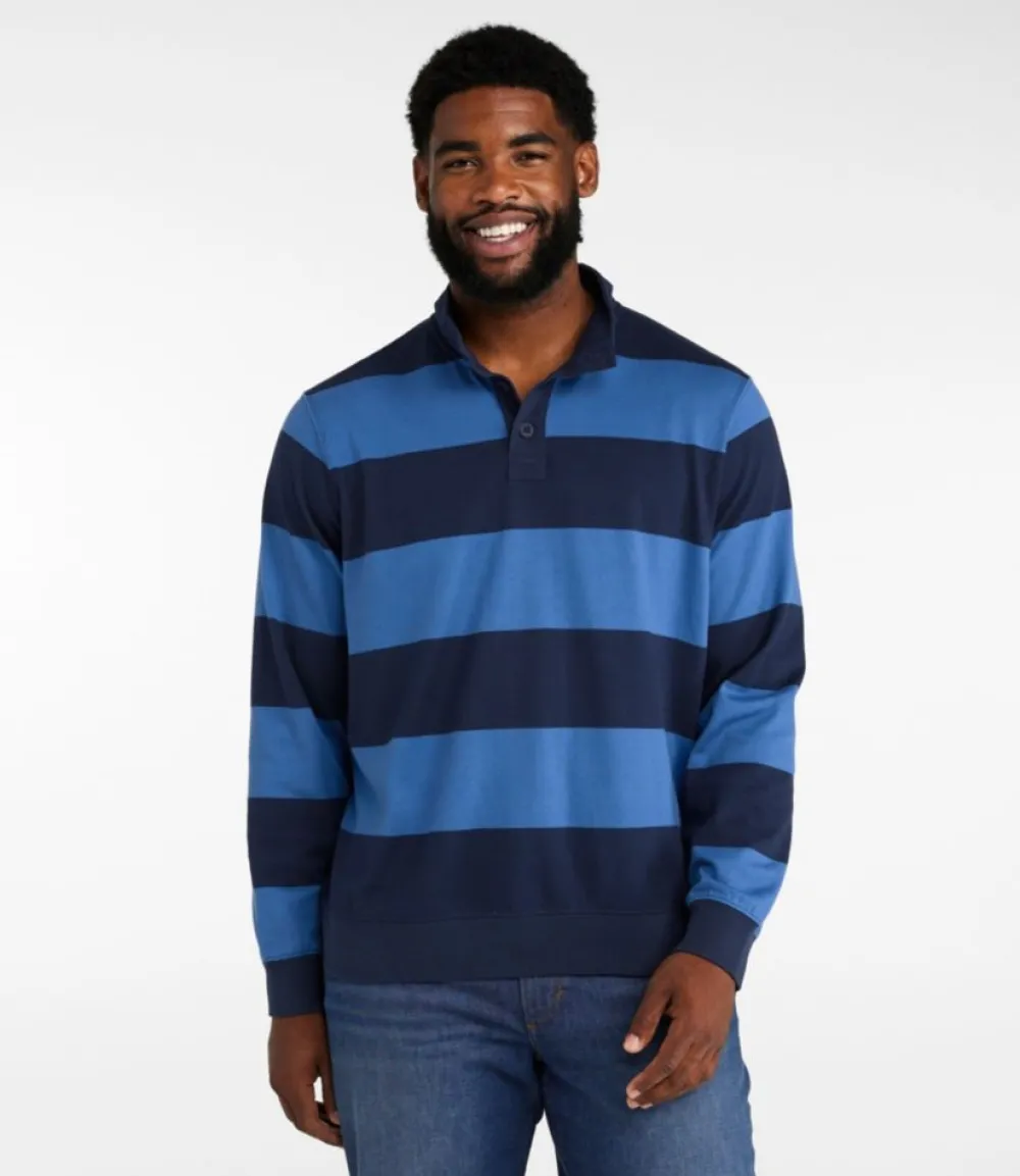 "Men's Bean's Vintage Soft Rugby, Mockneck, Stripe"-L.L.Bean Outlet