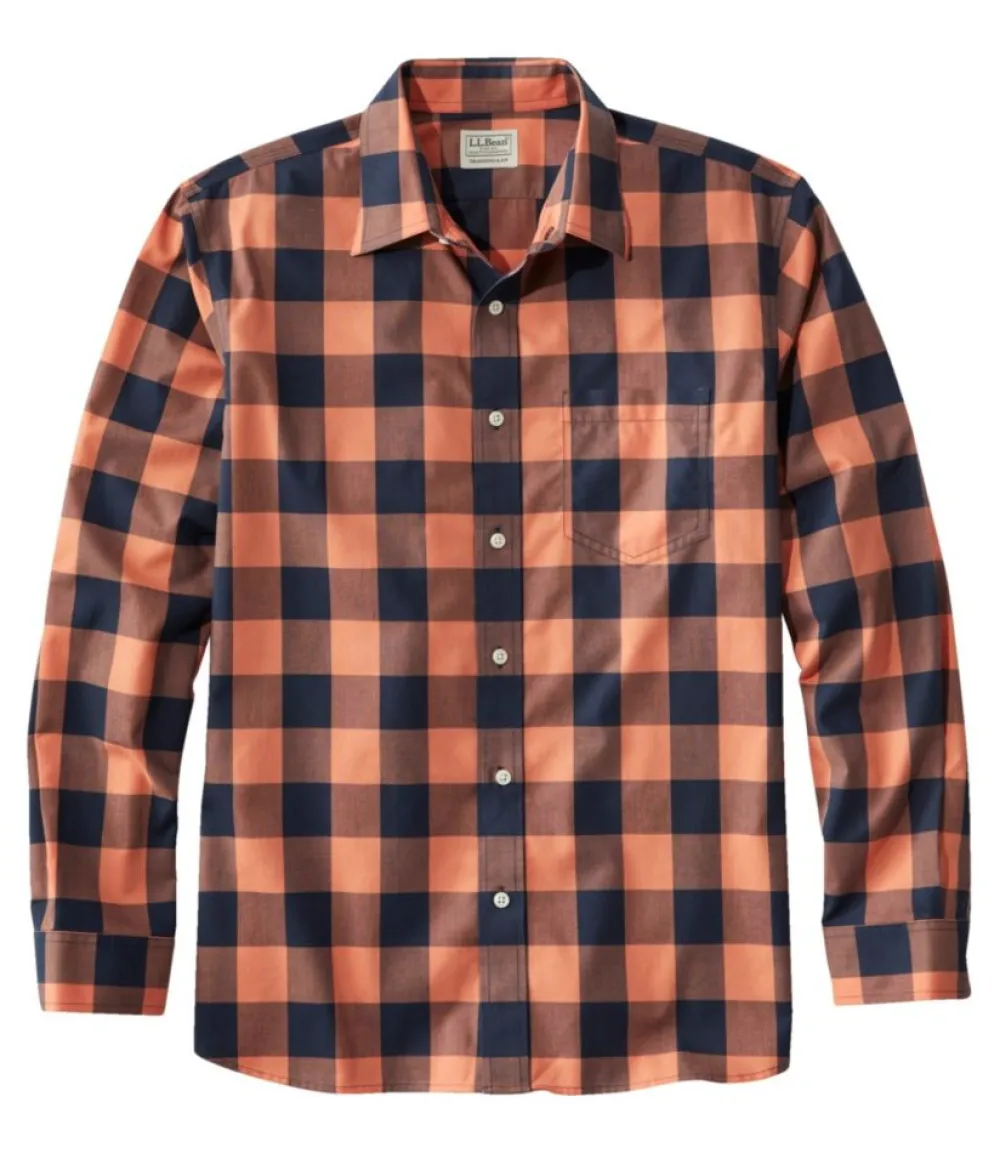 "Men's Bean's Wrinkle-Free Everyday Shirt, Traditional Untucked Fit, Plaid, Long-Sleeve"-L.L.Bean Online