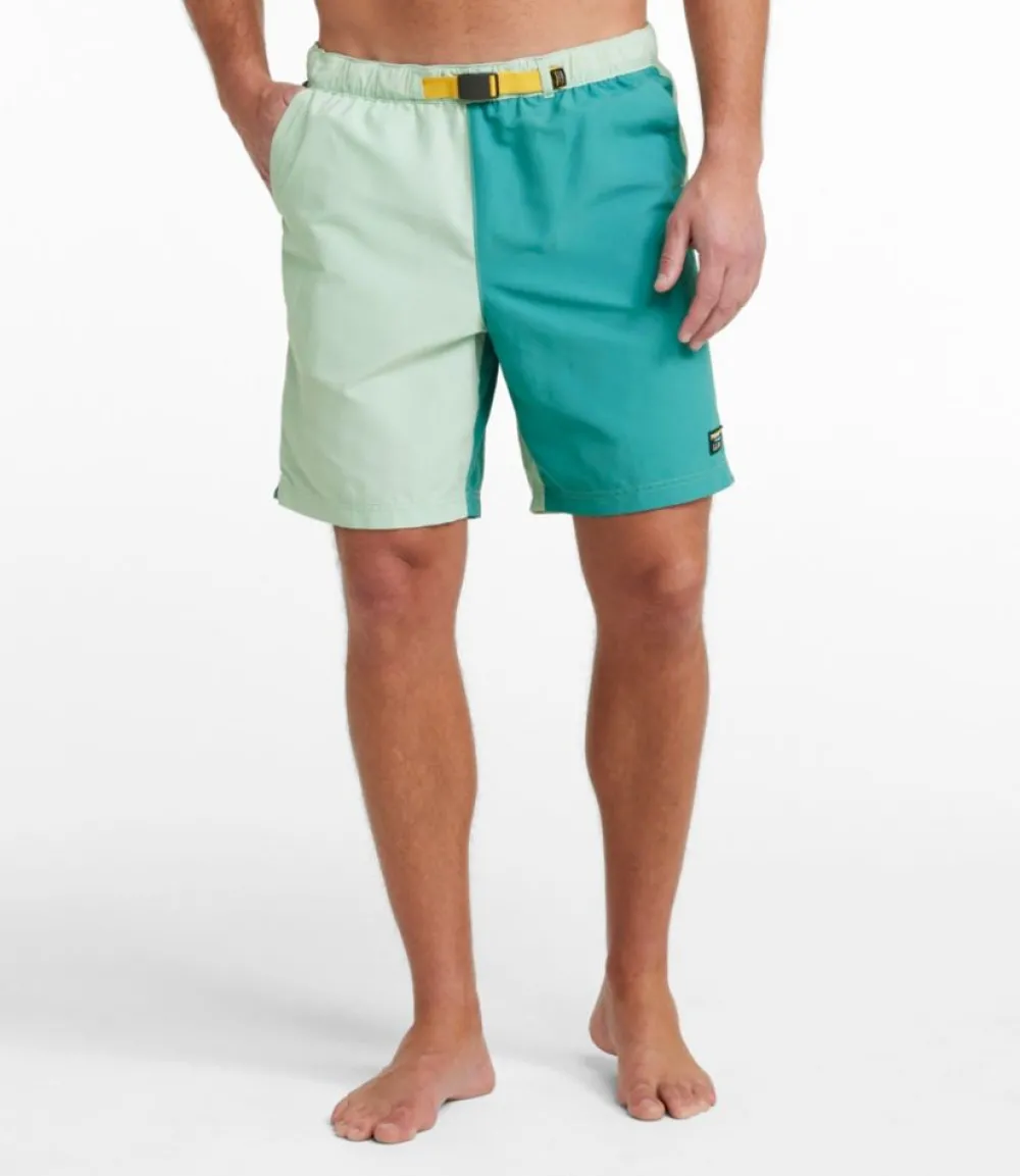 "Men's Classic Supplex Sport Shorts, Belted, Colorblock, 8""-L.L.Bean Best Sale