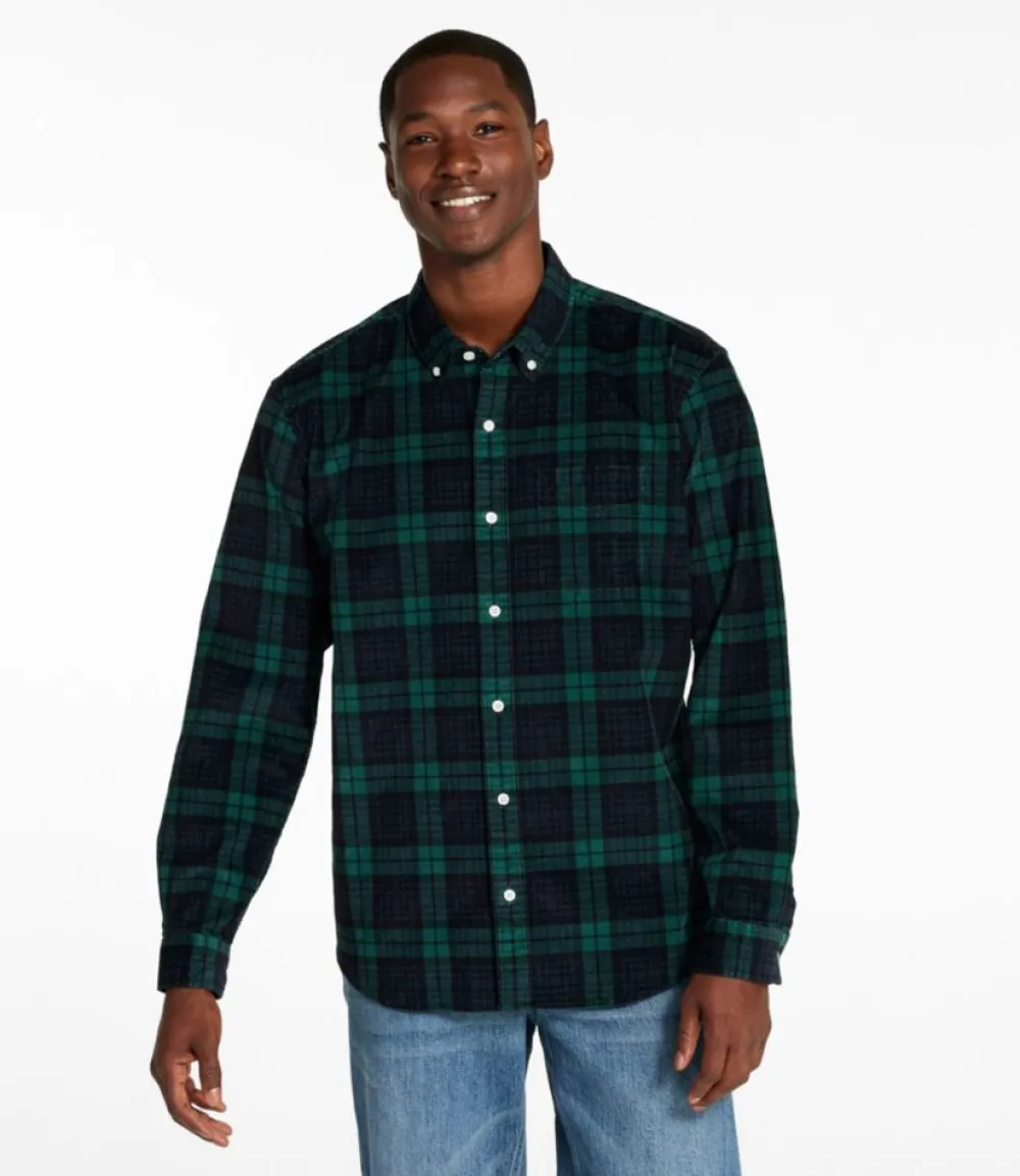 "Men's Comfort Stretch Corduroy Shirt, Long-Sleeve, Traditional Untucked Fit, Print"-L.L.Bean Flash Sale