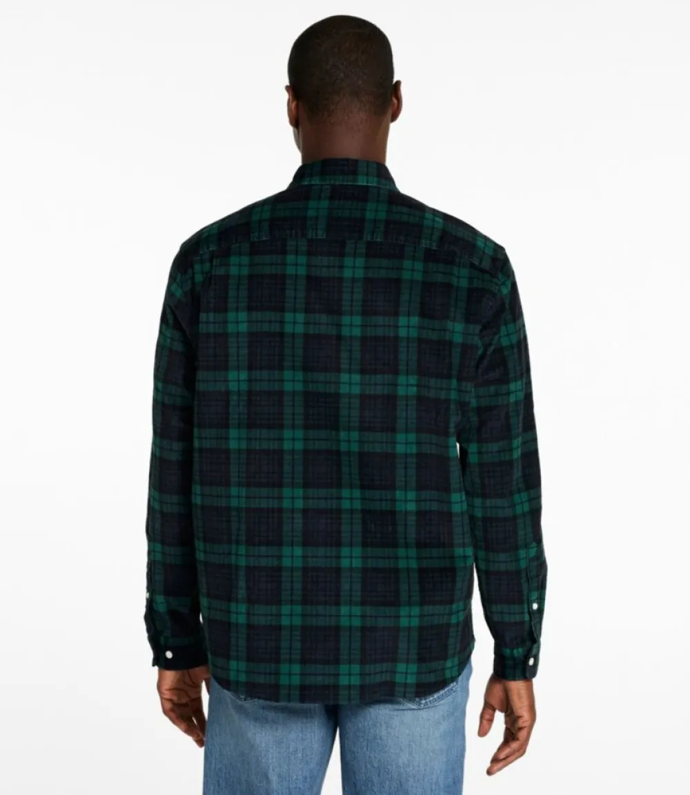 "Men's Comfort Stretch Corduroy Shirt, Long-Sleeve, Traditional Untucked Fit, Print"-L.L.Bean Flash Sale