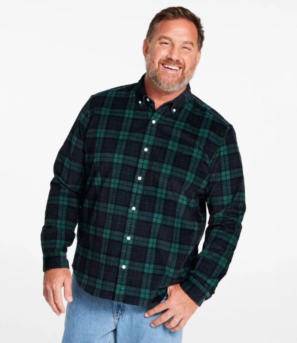 "Men's Comfort Stretch Corduroy Shirt, Long-Sleeve, Traditional Untucked Fit, Print"-L.L.Bean Flash Sale