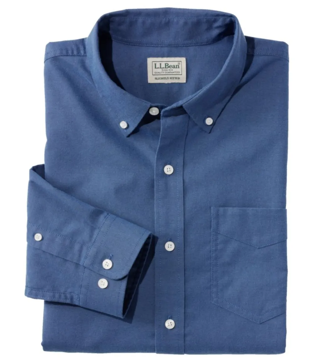 "Men's Comfort Stretch Oxford Shirt, Slightly Fitted Untucked Fit"-L.L.Bean Fashion