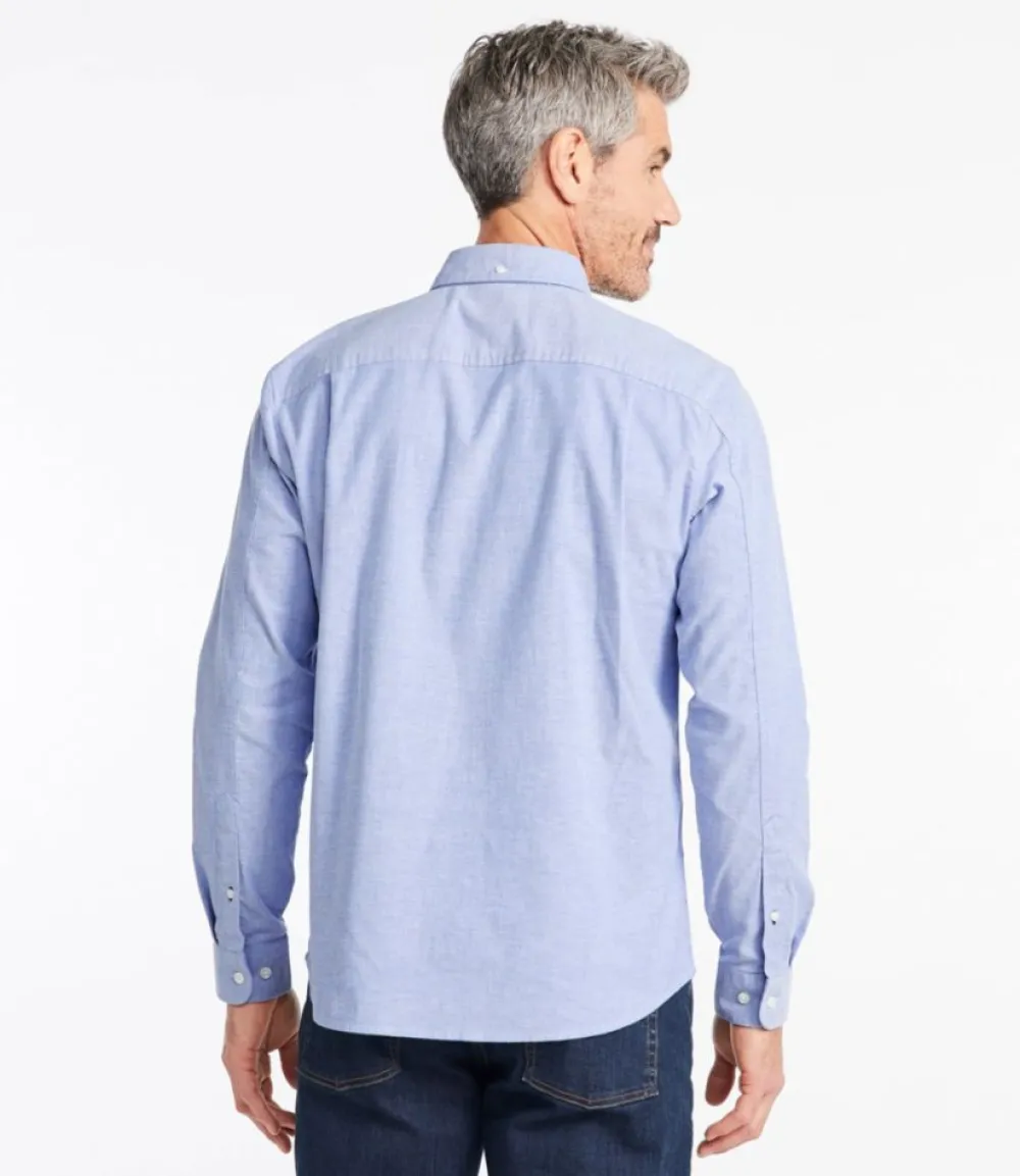 "Men's Comfort Stretch Oxford Shirt, Slightly Fitted Untucked Fit"-L.L.Bean Fashion