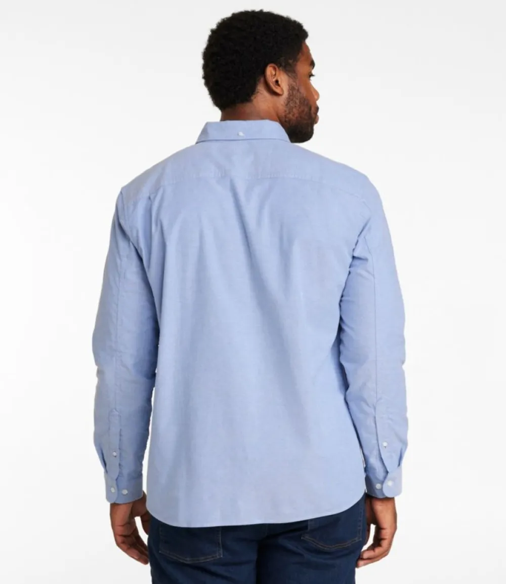 "Men's Comfort Stretch Oxford Shirt, Slightly Fitted Untucked Fit"-L.L.Bean Fashion