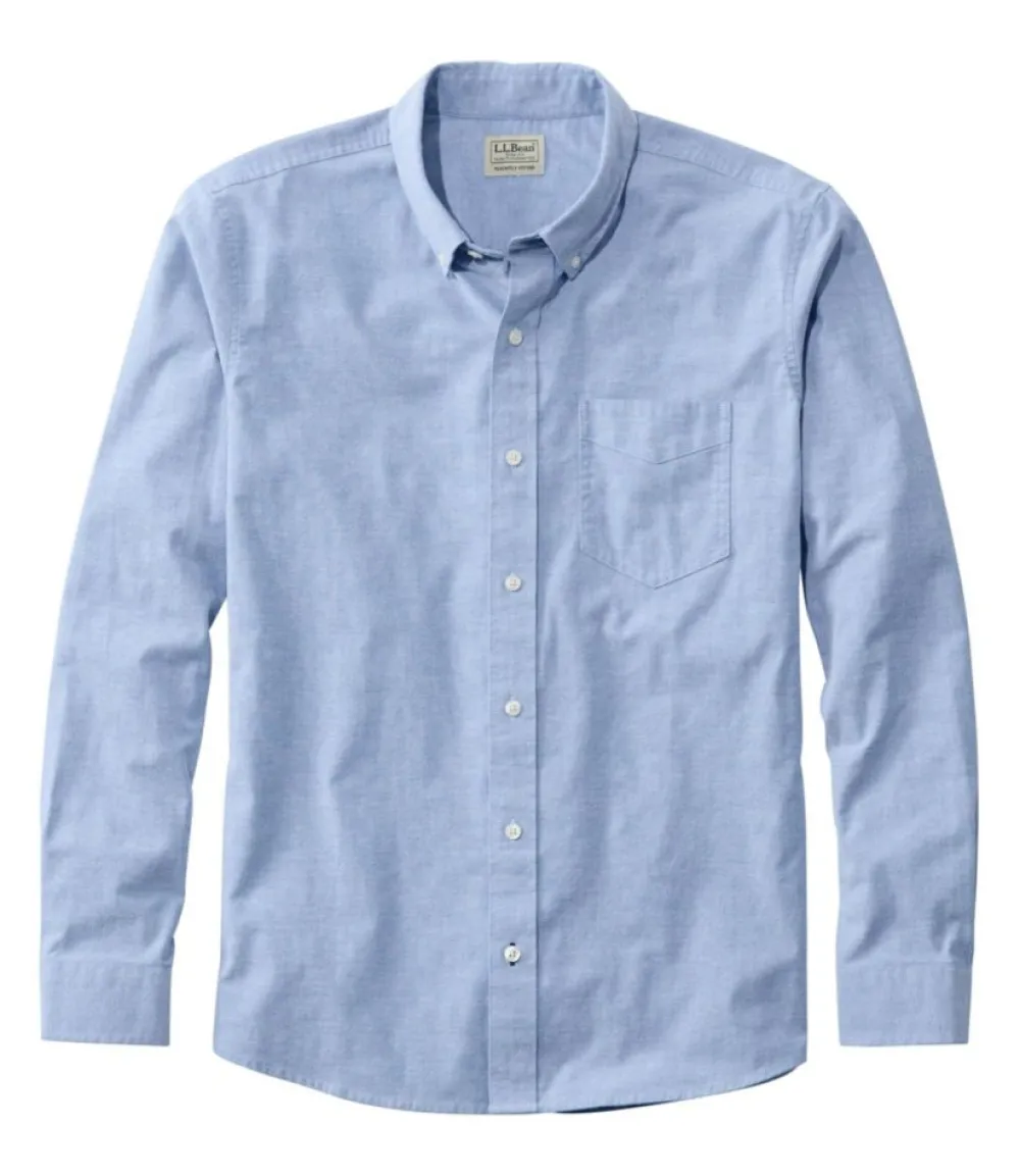"Men's Comfort Stretch Oxford Shirt, Slightly Fitted Untucked Fit"-L.L.Bean Fashion