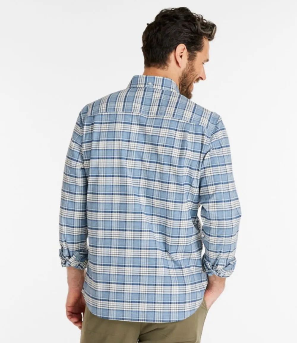 "Men's Comfort Stretch Oxford Shirt, Slightly Fitted Untucked Fit, Plaid"-L.L.Bean Best