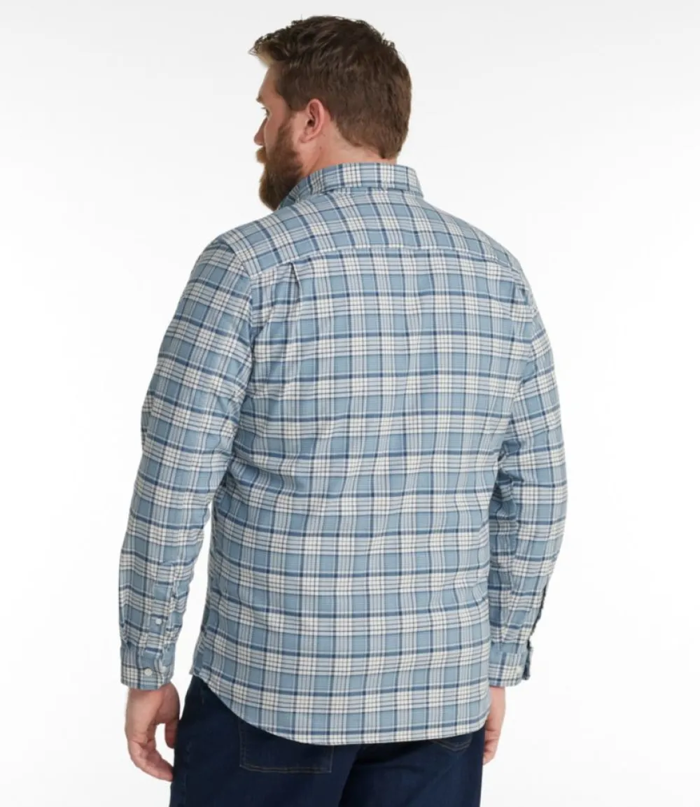 "Men's Comfort Stretch Oxford Shirt, Slightly Fitted Untucked Fit, Plaid"-L.L.Bean Best