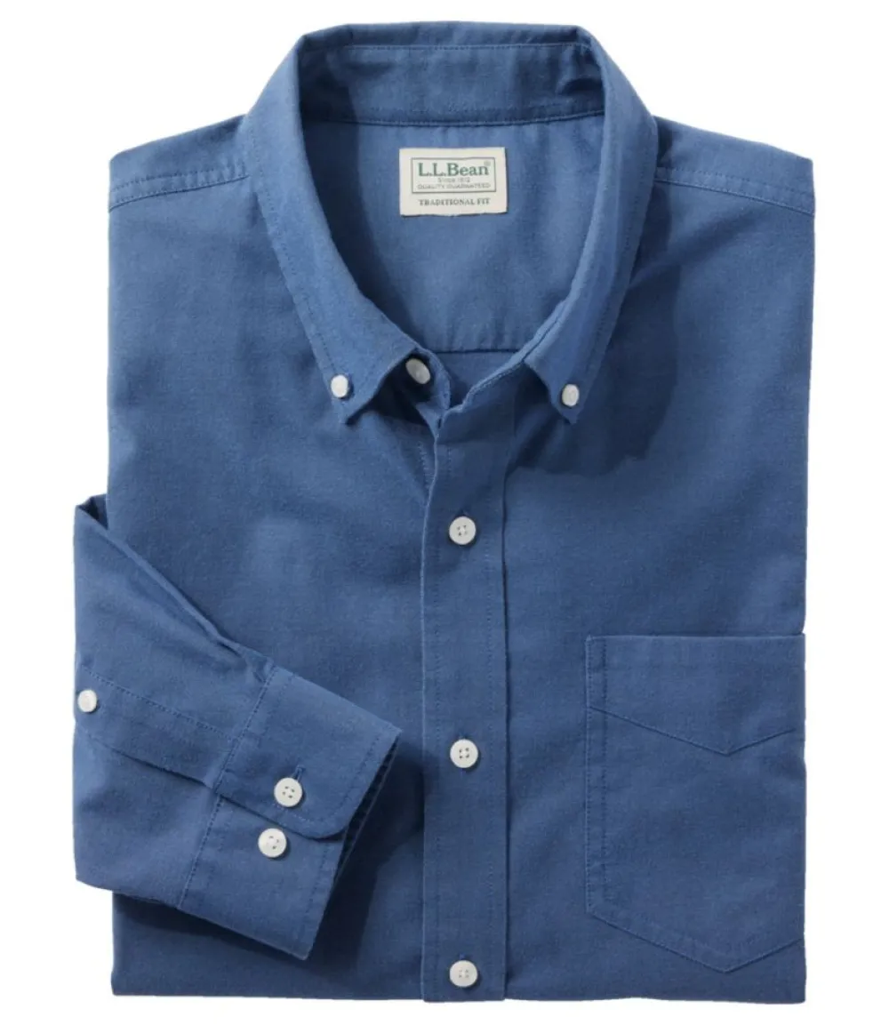 "Men's Comfort Stretch Oxford Shirt, Traditional Untucked Fit"-L.L.Bean Store