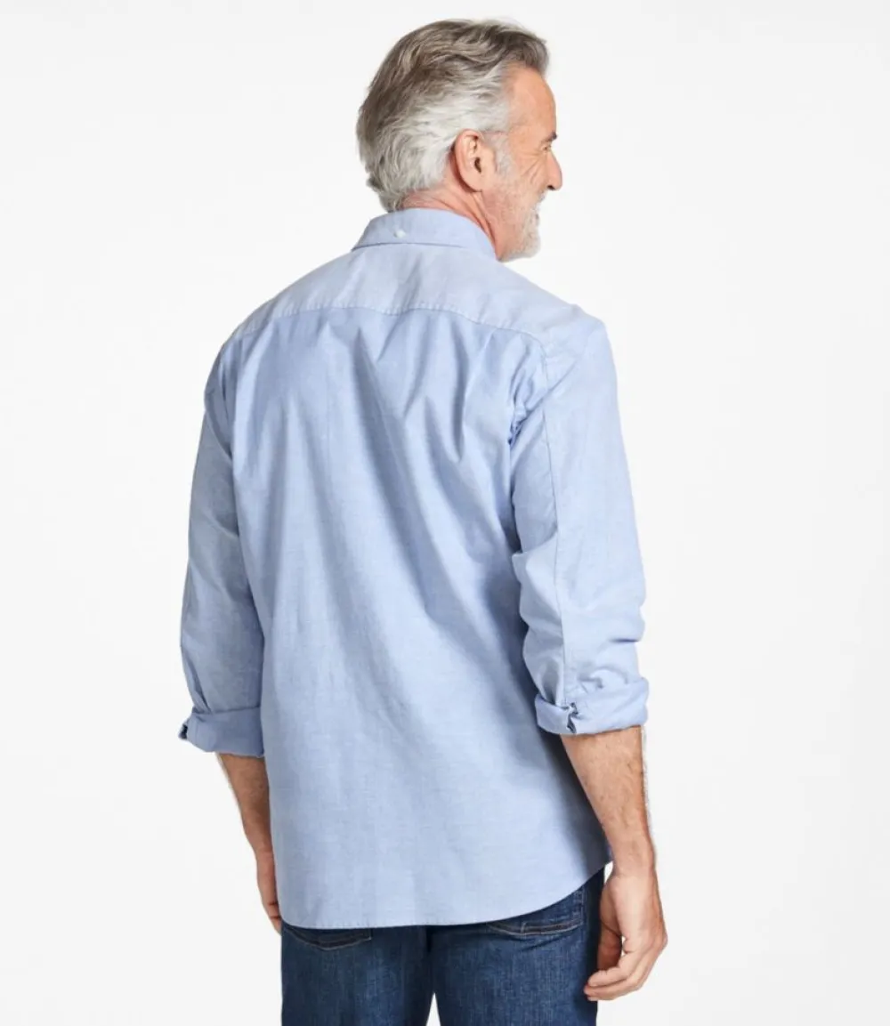 "Men's Comfort Stretch Oxford Shirt, Traditional Untucked Fit"-L.L.Bean Store