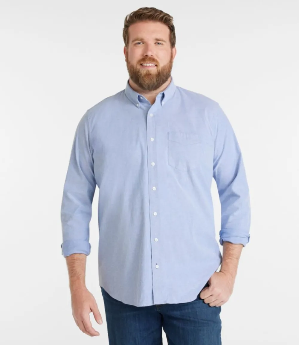 "Men's Comfort Stretch Oxford Shirt, Traditional Untucked Fit"-L.L.Bean Store