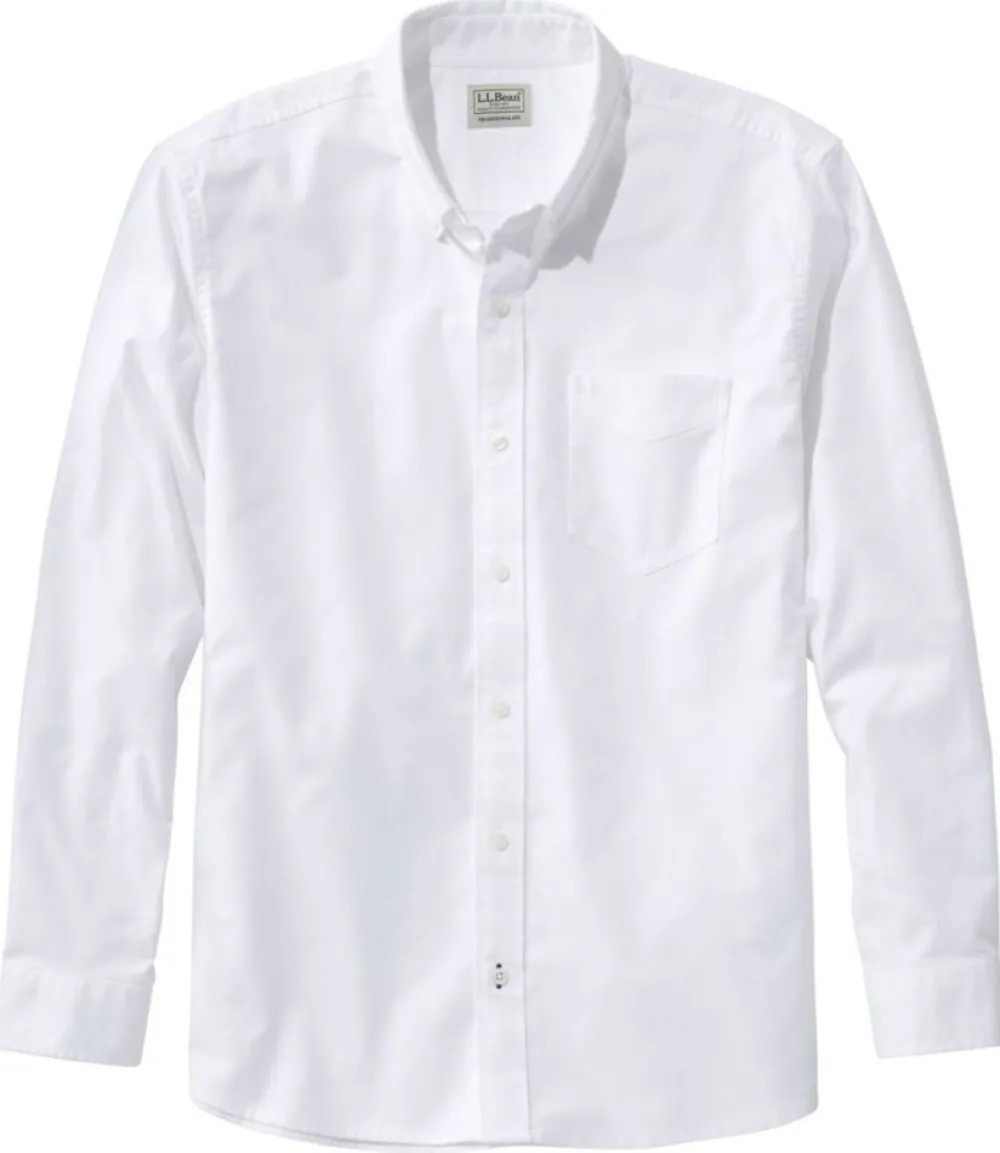 "Men's Comfort Stretch Oxford Shirt, Traditional Untucked Fit"-L.L.Bean Store