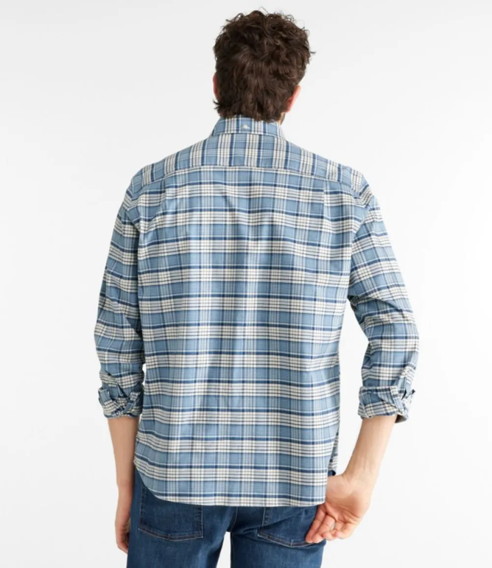 "Men's Comfort Stretch Oxford Shirt, Traditional Untucked Fit, Plaid"-L.L.Bean Online