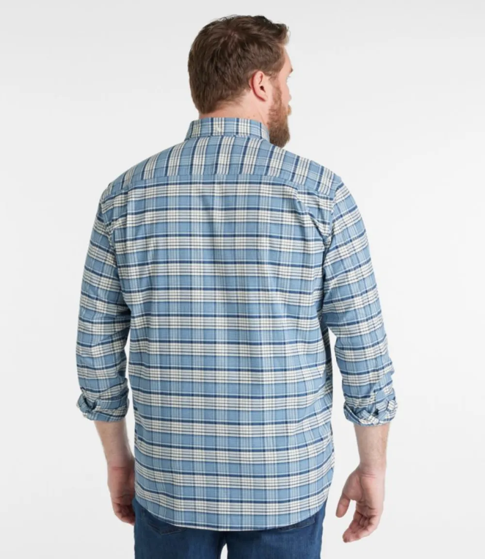 "Men's Comfort Stretch Oxford Shirt, Traditional Untucked Fit, Plaid"-L.L.Bean Online