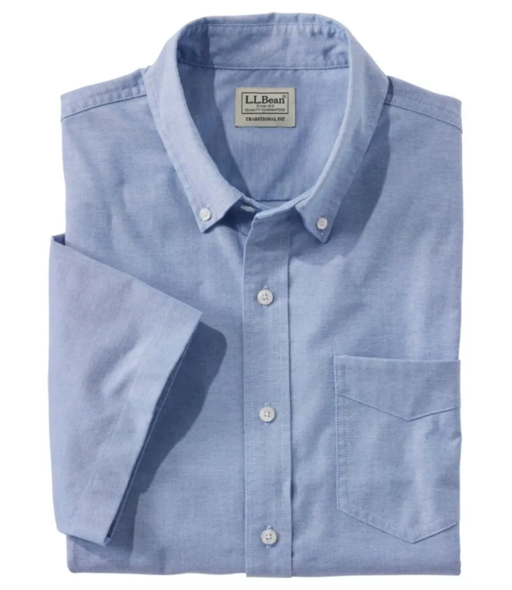 "Men's Comfort Stretch Oxford, Traditional Untucked Fit, Short-Sleeve"-L.L.Bean Hot