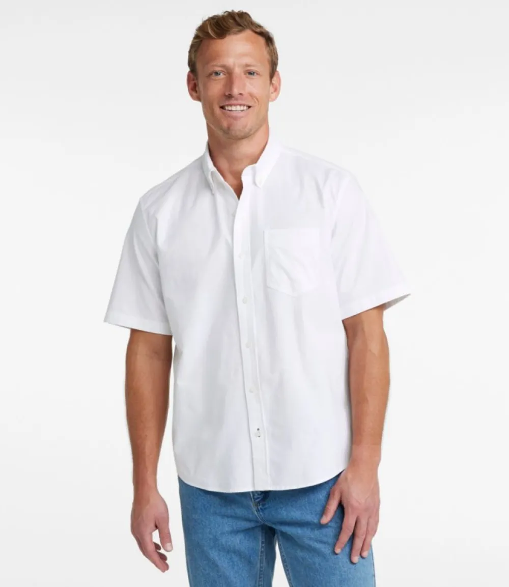 "Men's Comfort Stretch Oxford, Traditional Untucked Fit, Short-Sleeve"-L.L.Bean Hot