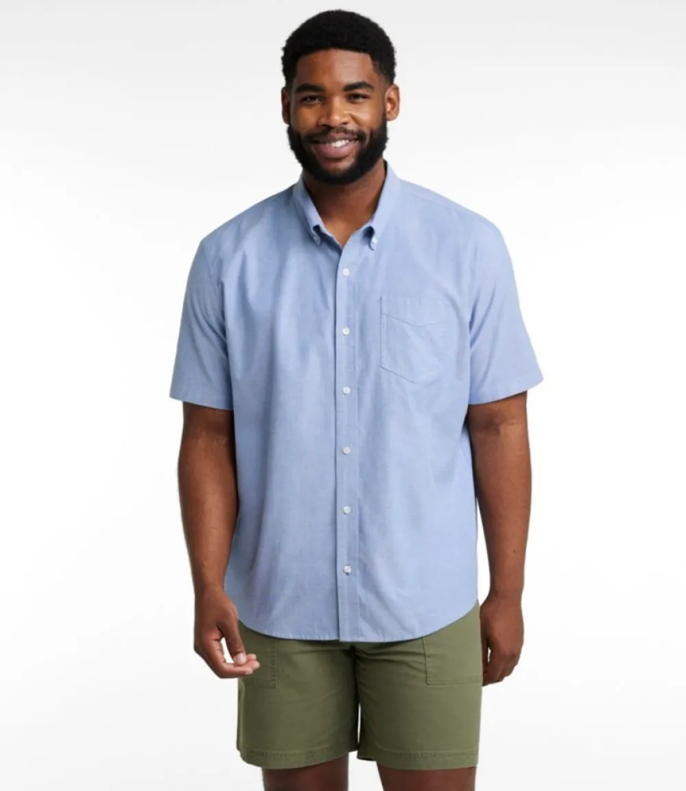 "Men's Comfort Stretch Oxford, Traditional Untucked Fit, Short-Sleeve"-L.L.Bean Hot