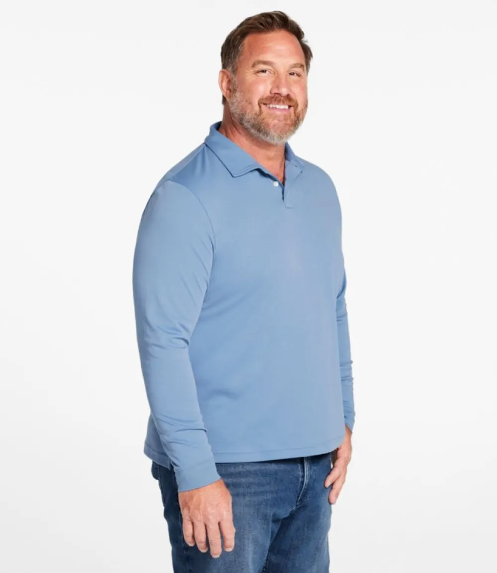 "Men's Comfort Stretch Performance Polo, Long-Sleeve, Slightly Fitted"-L.L.Bean Best