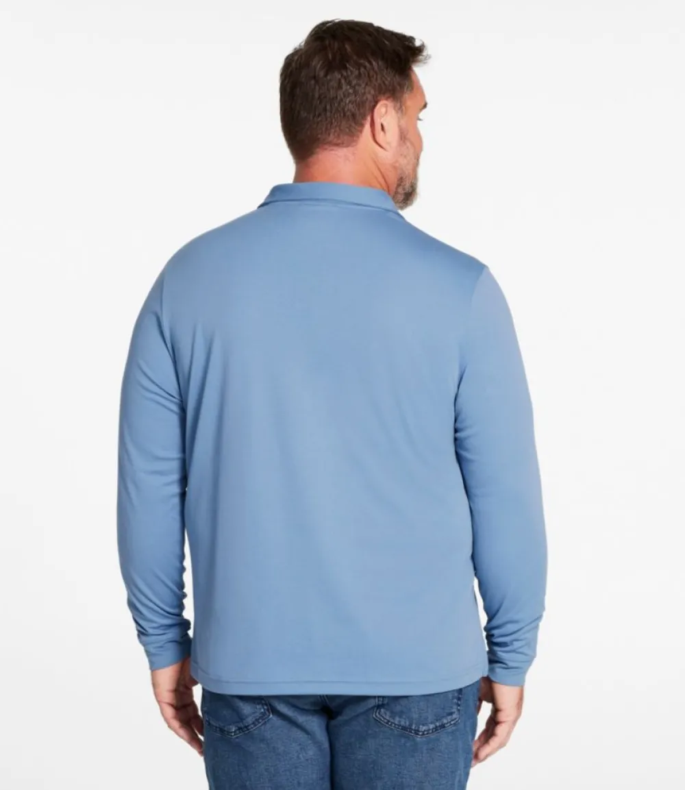 "Men's Comfort Stretch Performance Polo, Long-Sleeve, Slightly Fitted"-L.L.Bean Best