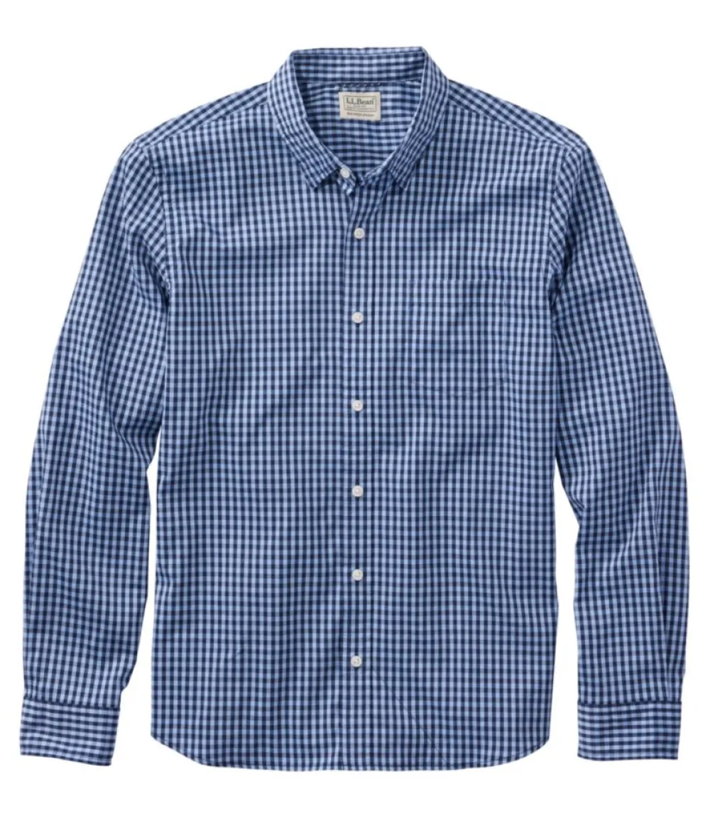 "Men's Comfort Stretch Performance Shirt, Long-Sleeve, Slightly Fitted Untucked Fit, Plaid"-L.L.Bean Shop