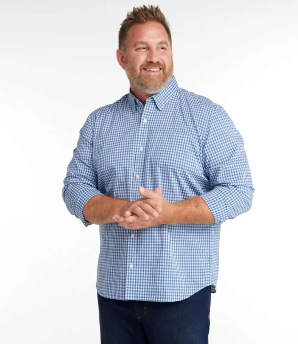 "Men's Comfort Stretch Performance Shirt, Long-Sleeve, Slightly Fitted Untucked Fit, Plaid"-L.L.Bean Shop