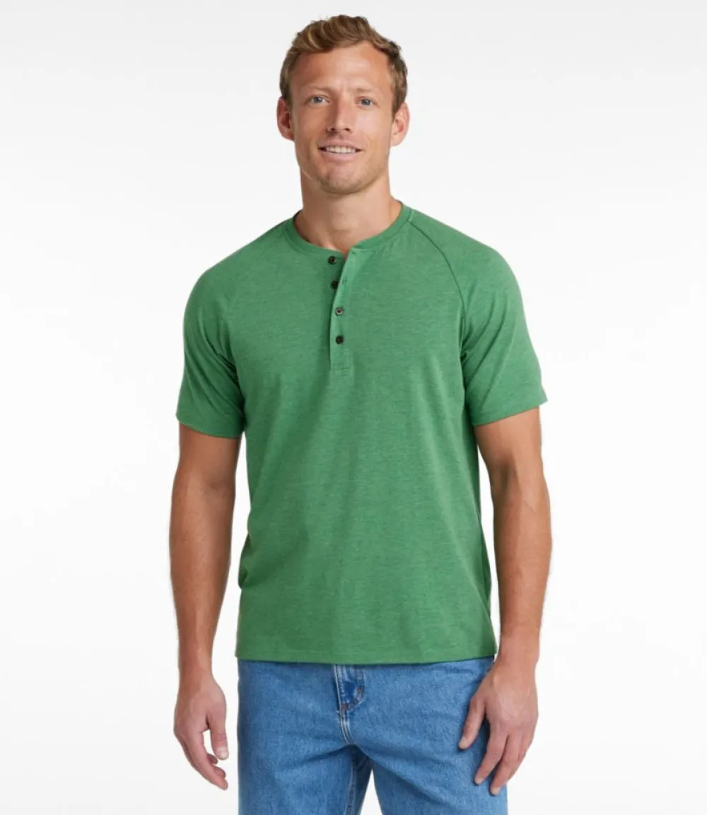 "Men's Comfort Stretch Pima Tee Shirt, Short-Sleeve Henley"-L.L.Bean Best Sale
