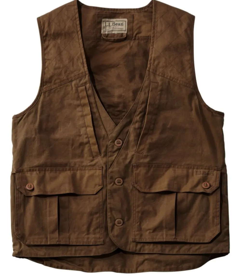 "Men's Double L Waxed-Cotton Upland Vest"-L.L.Bean Clearance