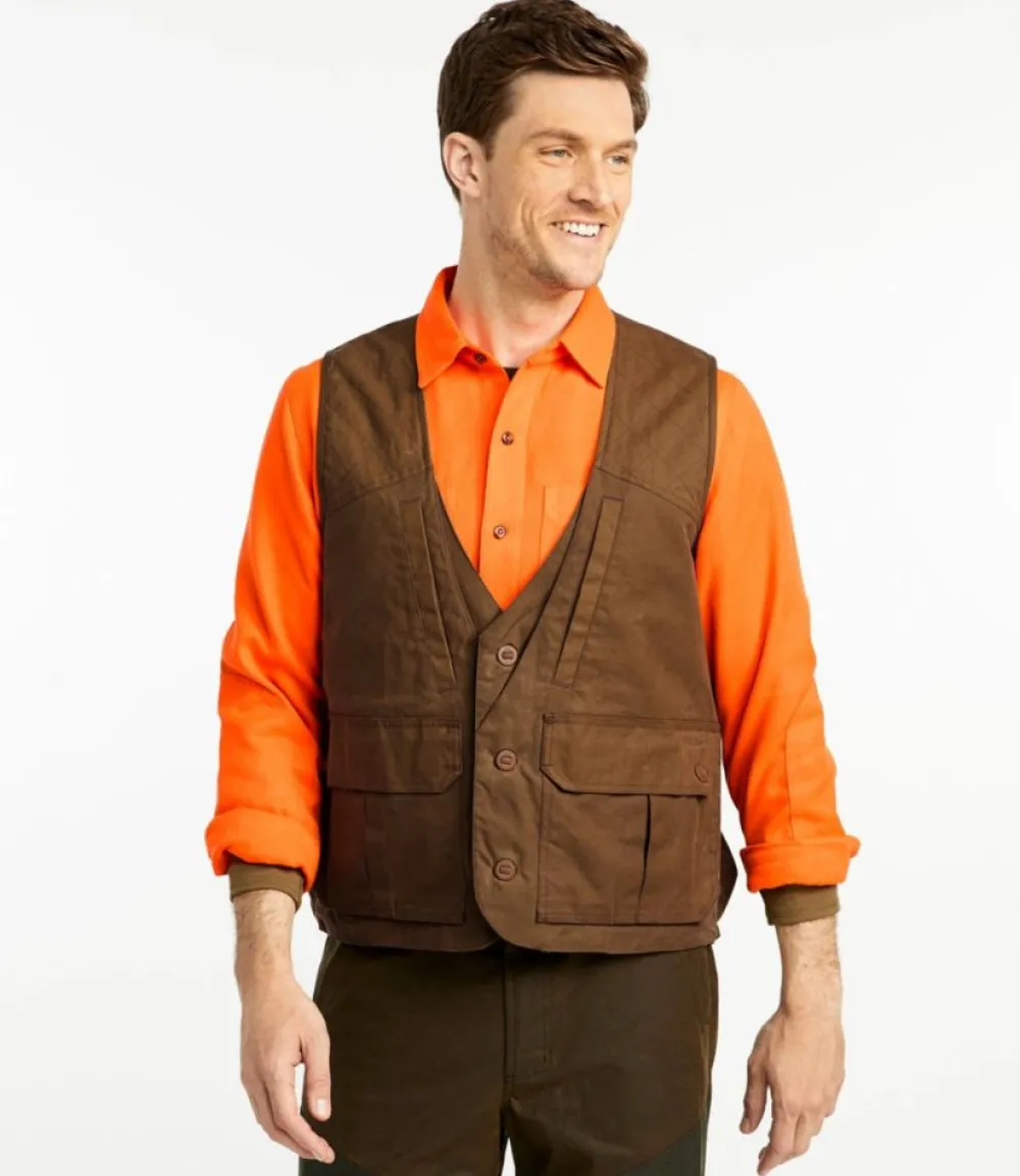 "Men's Double L Waxed-Cotton Upland Vest"-L.L.Bean Clearance