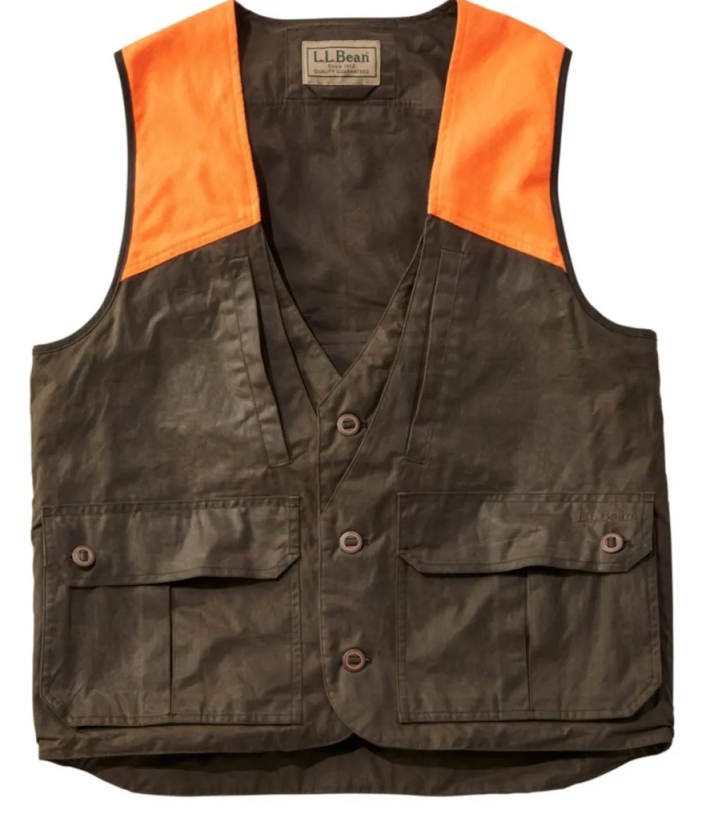 "Men's Double L Waxed-Cotton Upland Vest, Hunter Orange"-L.L.Bean Cheap