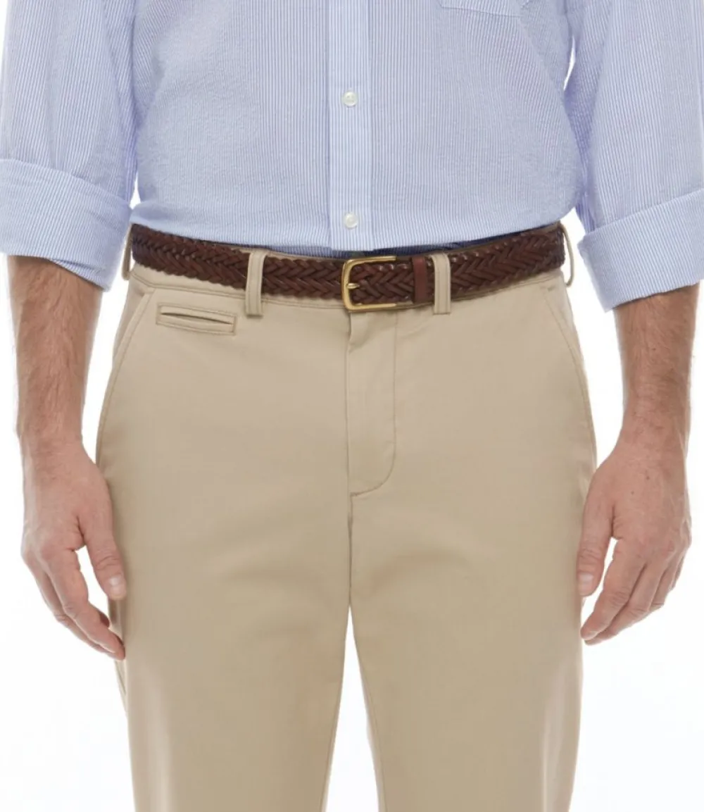 "Men's Essential Braided Leather Belt"-L.L.Bean New