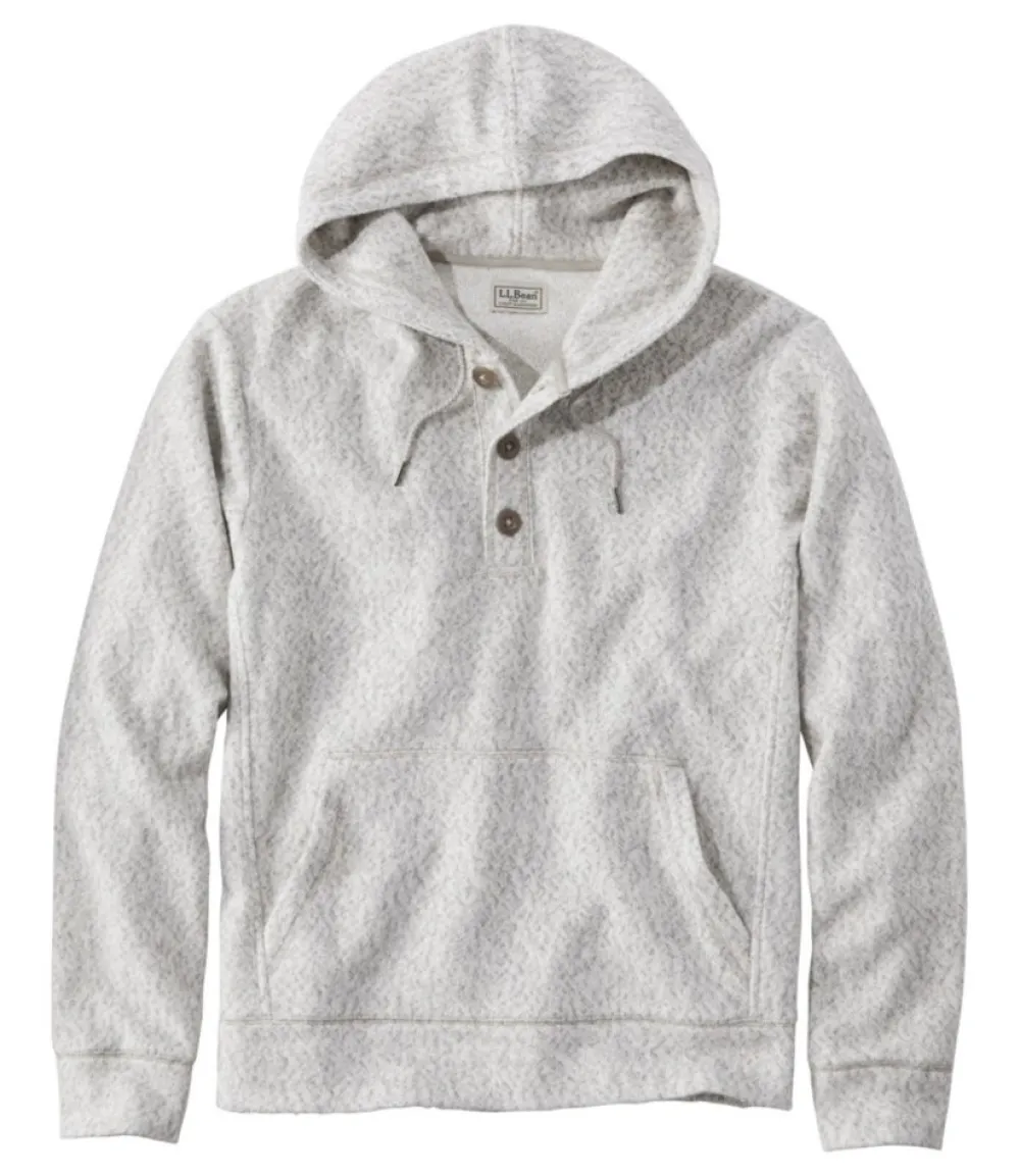 "Men's Heritage Marled Fleece Henley Hoodie"-L.L.Bean Online