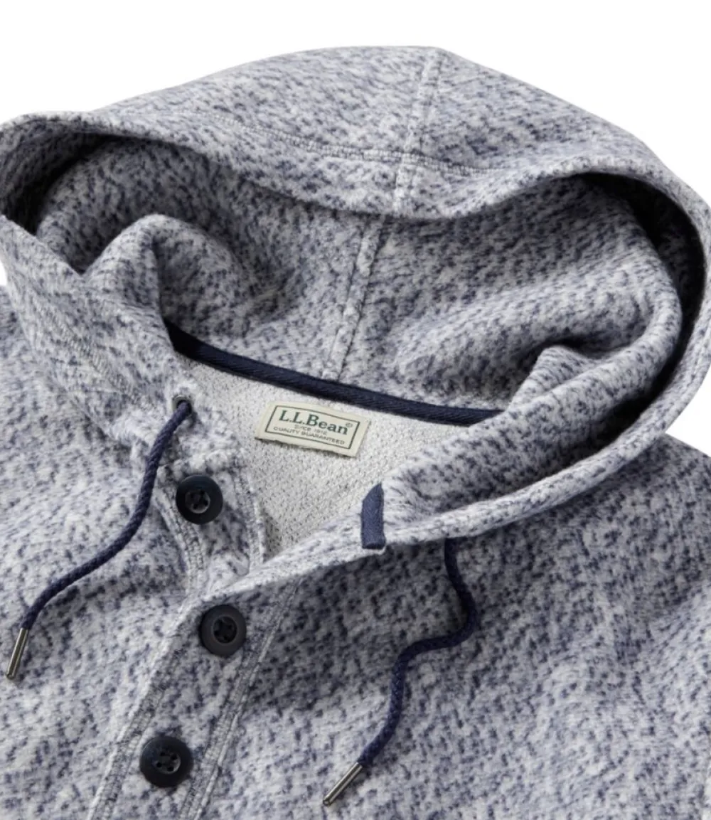 "Men's Heritage Marled Fleece Henley Hoodie"-L.L.Bean Online