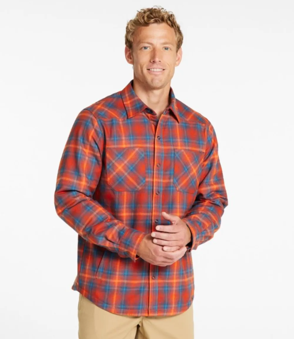 "Men's Katahdin Performance Flannel Shirt-Jacket, Hi-Pile Fleece-Lined Plaid"-L.L.Bean Cheap