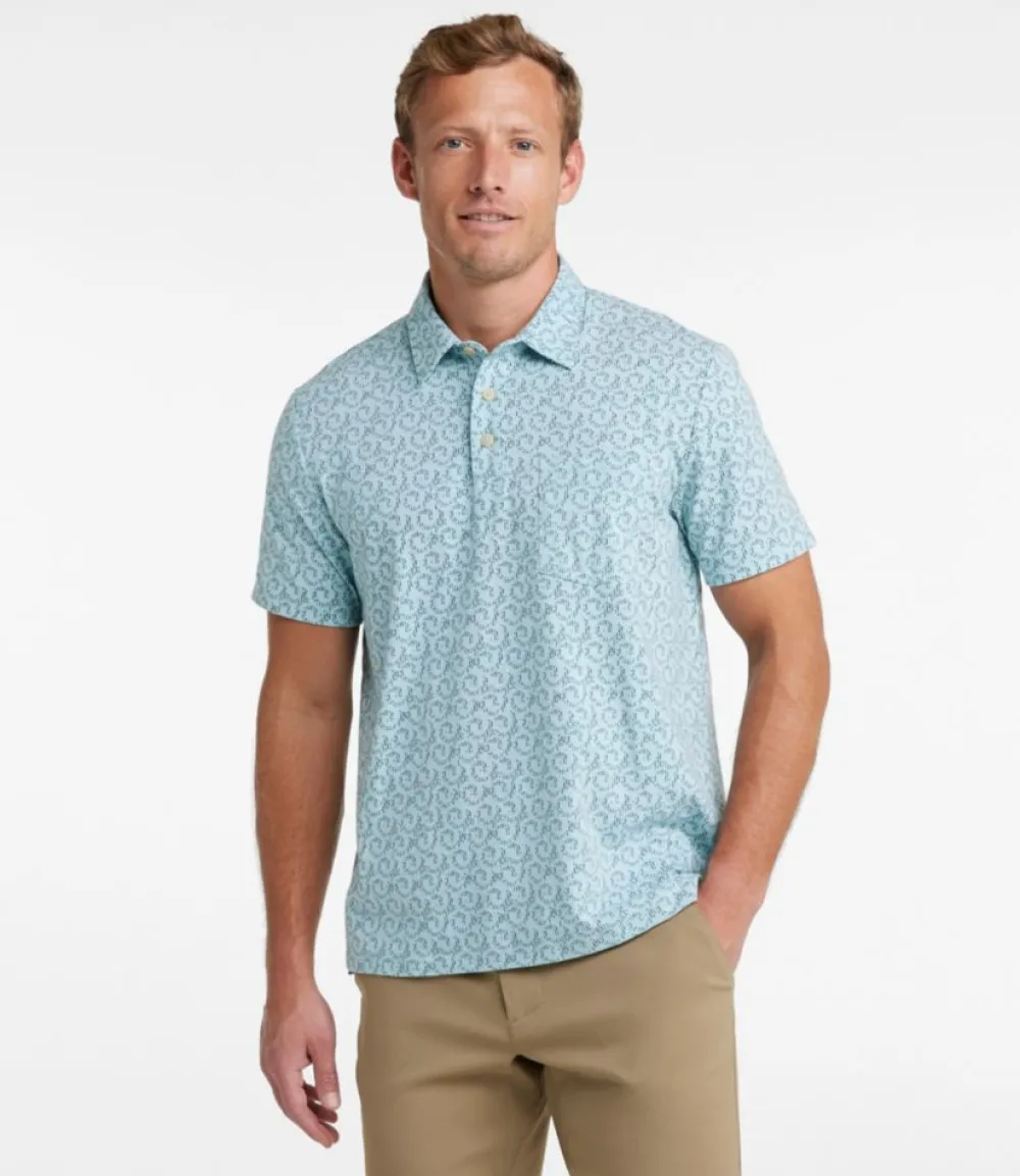 "Men's Lakewashed Performance Polo, Short-Sleeve, Print"-L.L.Bean Online