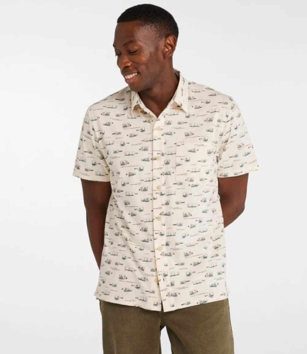 "Men's Lakewashed Performance Shirts, Button-Front Shirt, Short-Sleeve, Print"-L.L.Bean Best