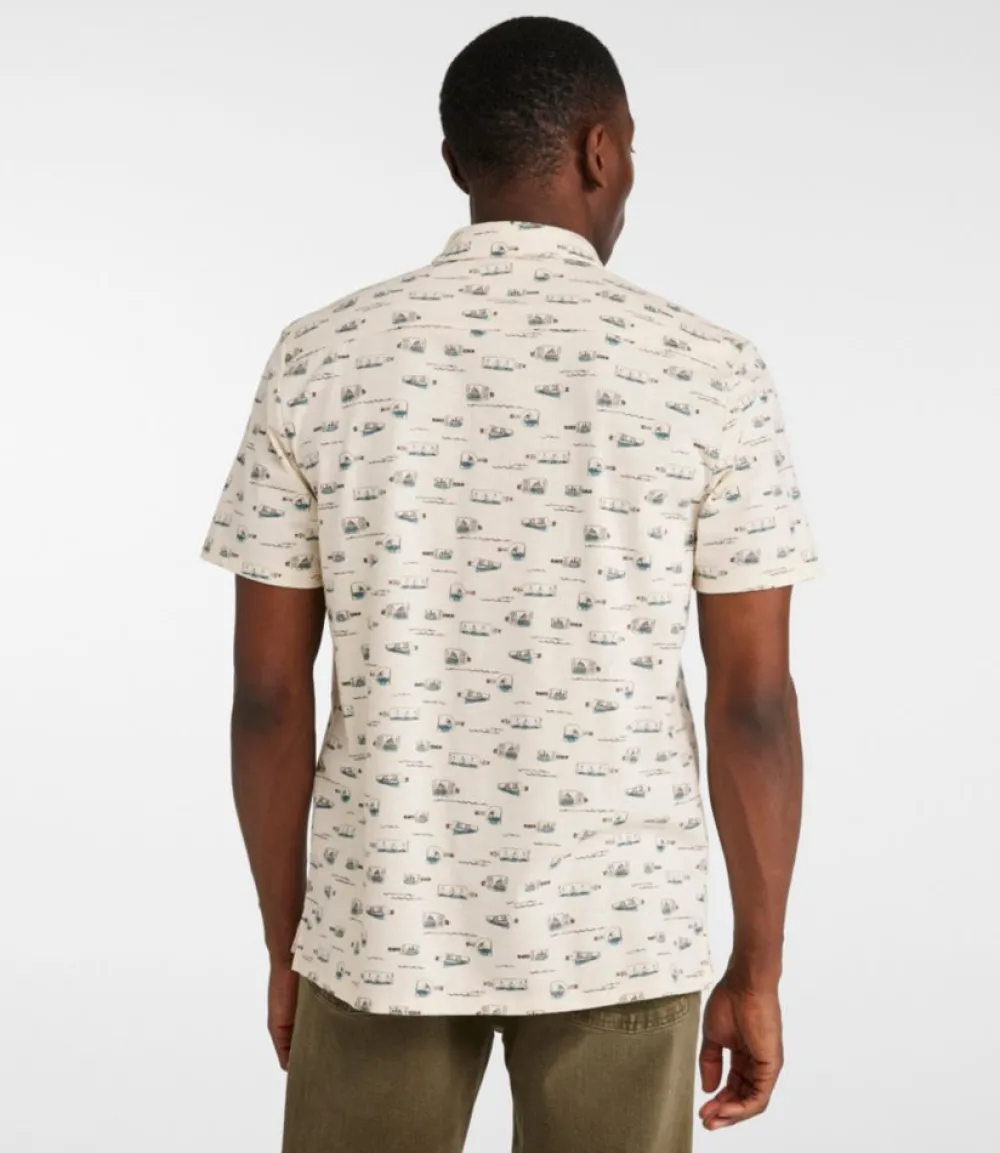 "Men's Lakewashed Performance Shirts, Button-Front Shirt, Short-Sleeve, Print"-L.L.Bean Best