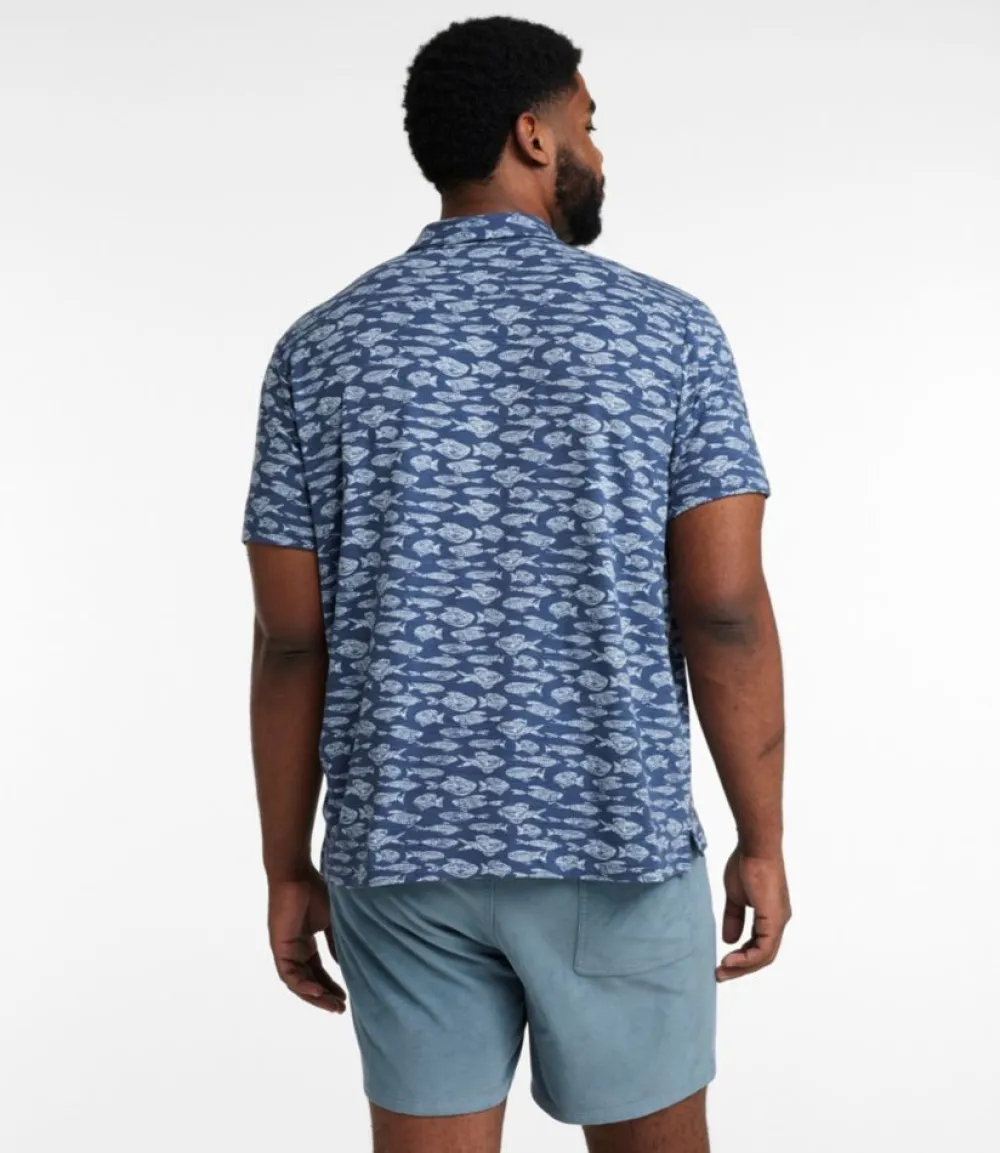 "Men's Lakewashed Performance Shirts, Button-Front Shirt, Short-Sleeve, Print"-L.L.Bean Best