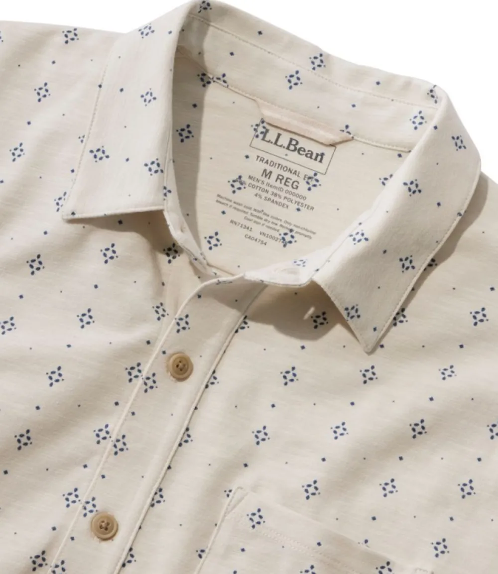 "Men's Lakewashed Performance Shirts, Button-Front Shirt, Short-Sleeve, Print"-L.L.Bean Best