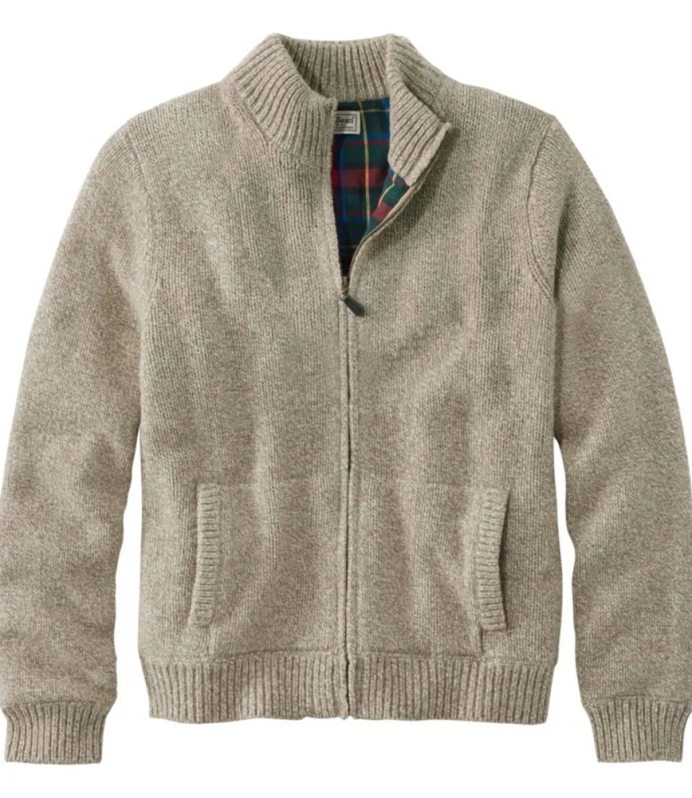 "Men's Classic Ragg Wool Sweater, Full-Zip Flannel-Lined"-L.L.Bean Shop