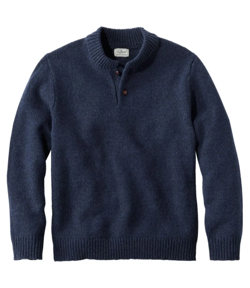 "Men's Classic Ragg Wool Sweater, Henley"-L.L.Bean Shop