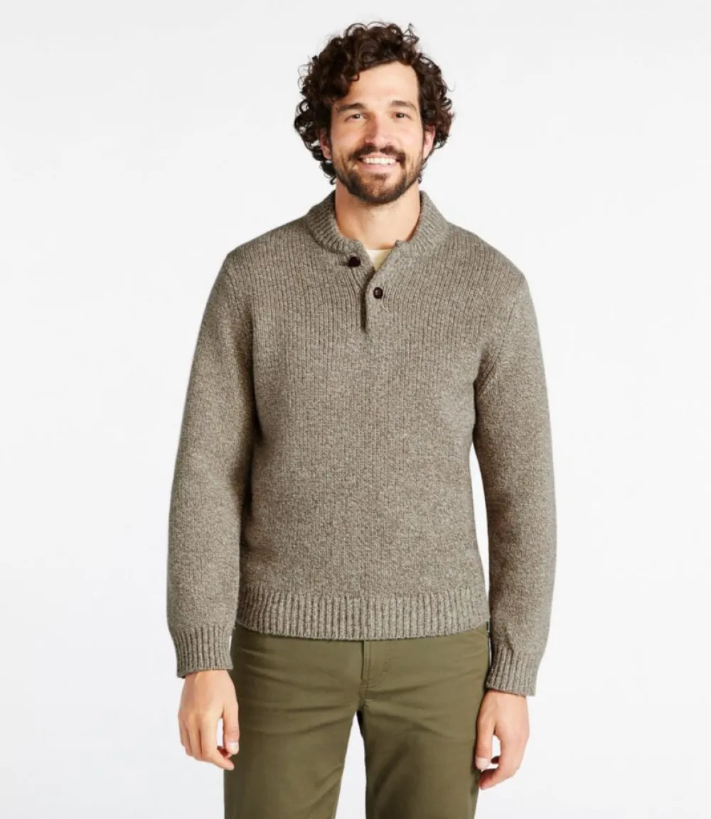"Men's Classic Ragg Wool Sweater, Henley"-L.L.Bean Shop