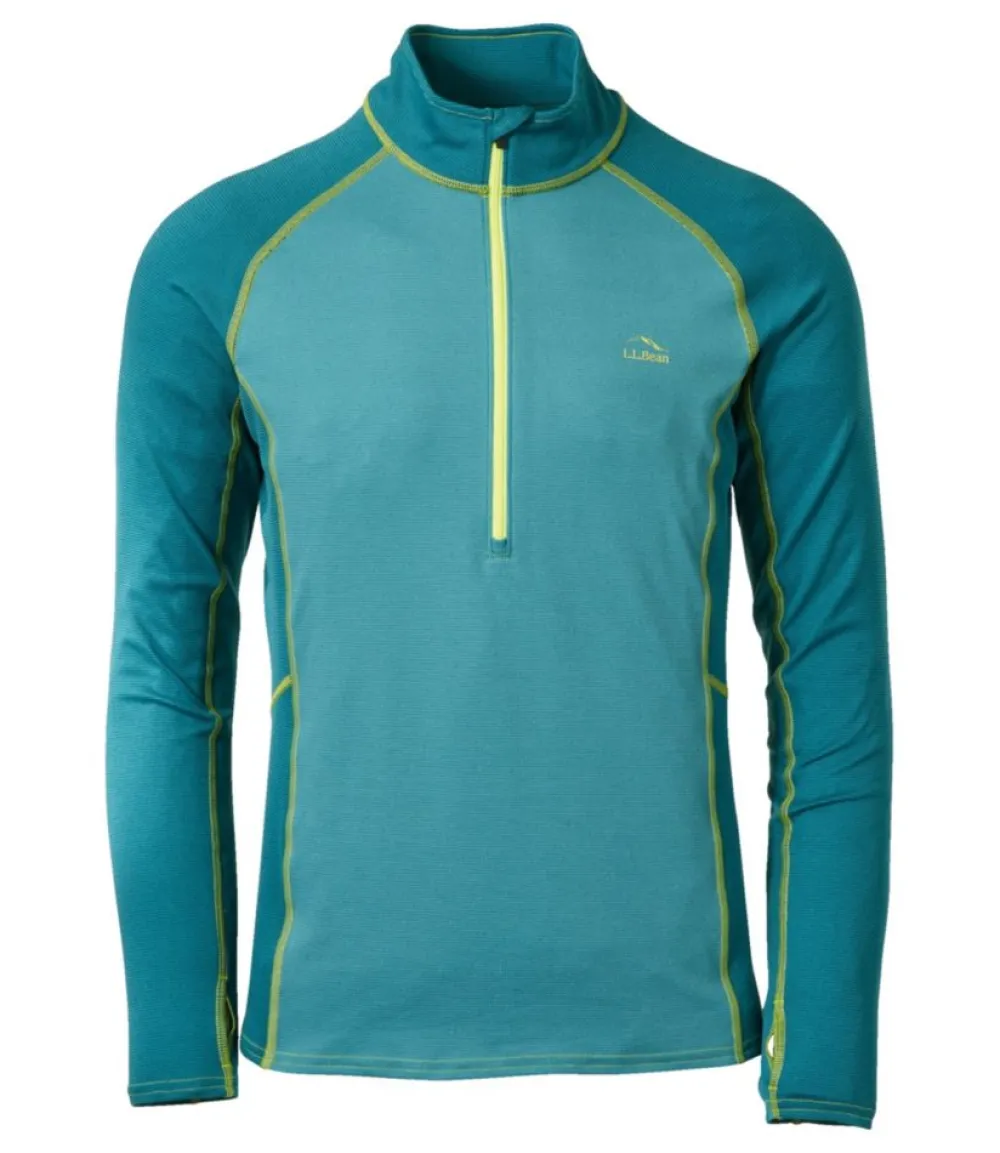 "Men's Midweight Base Layer, 1/4 Zip Color Block"-L.L.Bean Cheap
