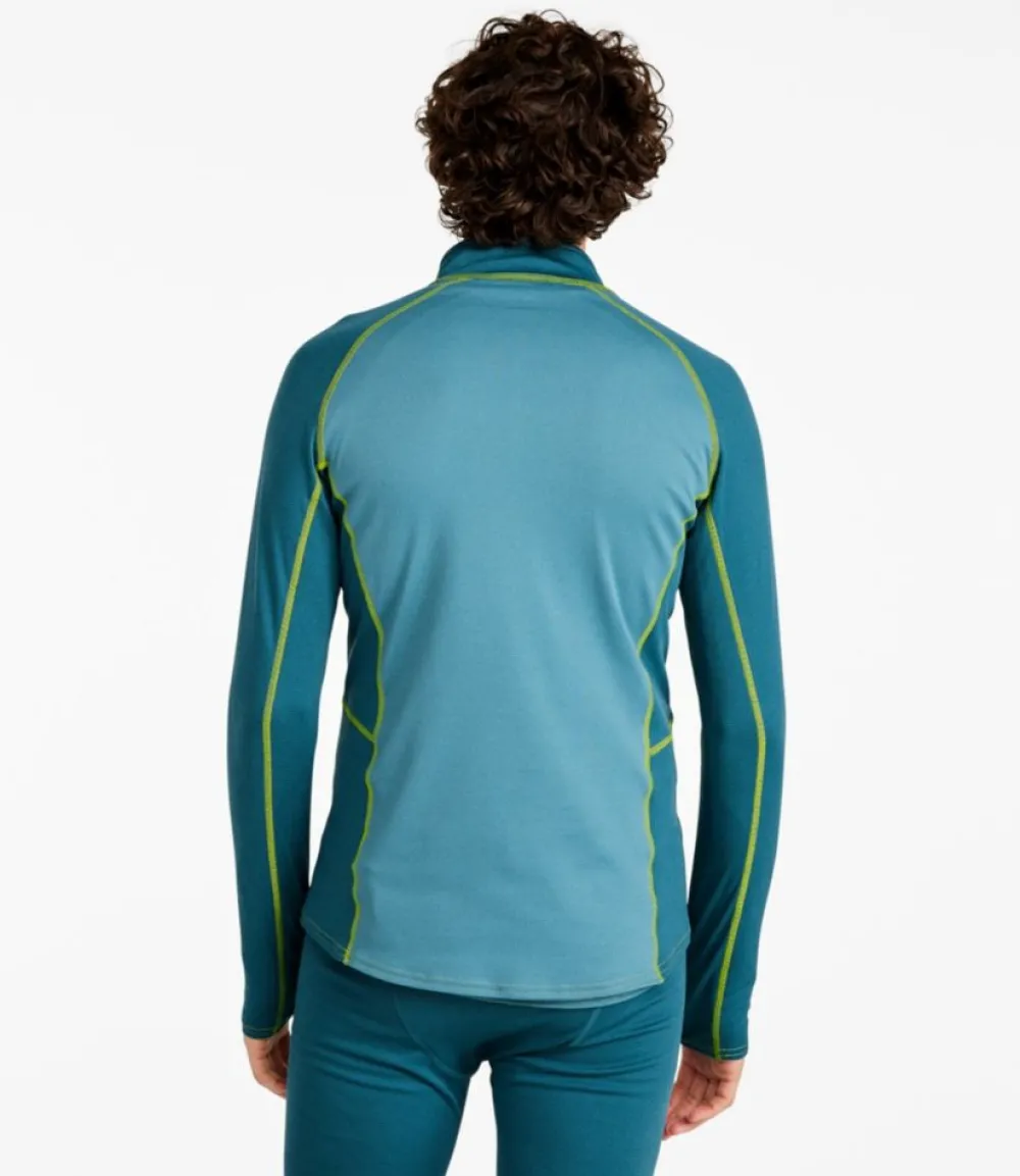 "Men's Midweight Base Layer, 1/4 Zip Color Block"-L.L.Bean Cheap