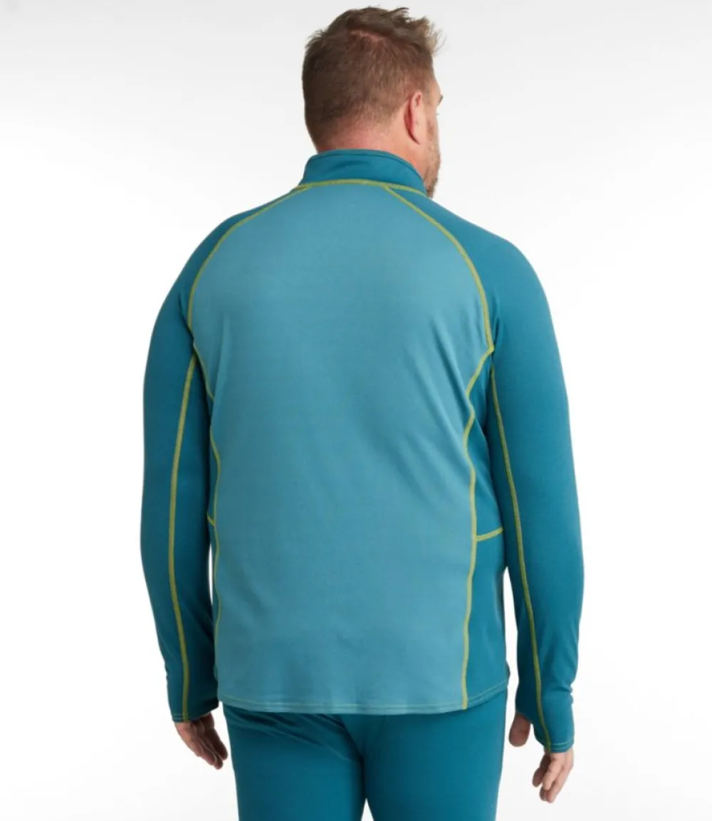 "Men's Midweight Base Layer, 1/4 Zip Color Block"-L.L.Bean Cheap