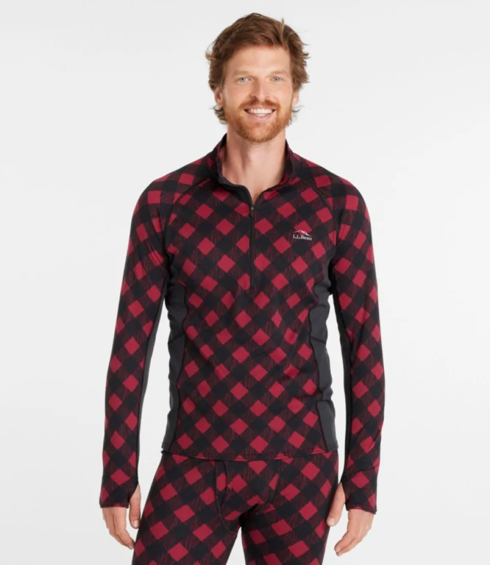 "Men's Midweight Base Layer, 1/4 Zip, Print"-L.L.Bean Outlet