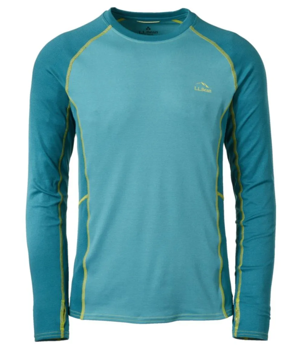 "Men's Midweight Base Layer Crew, Long-Sleeve Color Block"-L.L.Bean Fashion